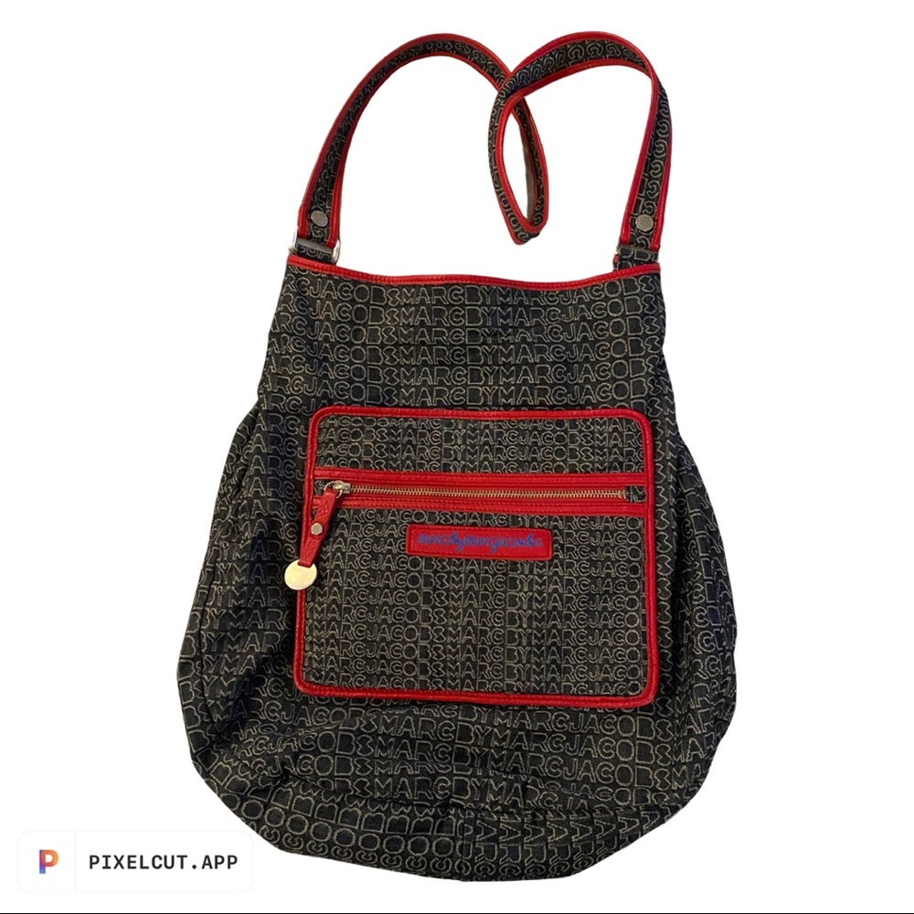 Vintage Marc by Marc Jacobs Denim Tote Bag / Crossbody with Leather Trim